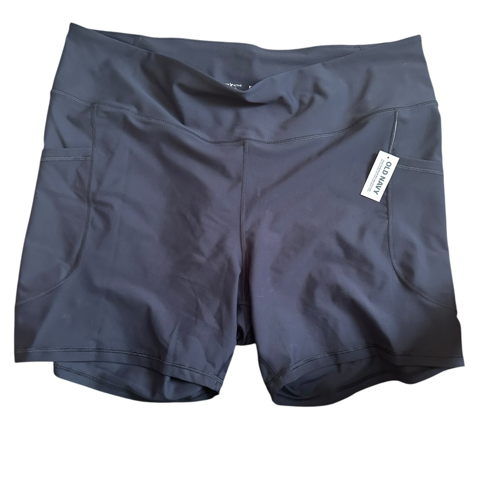 Old Navy Navy Athletic Bike Shorts High-Rise Elastic Waistband